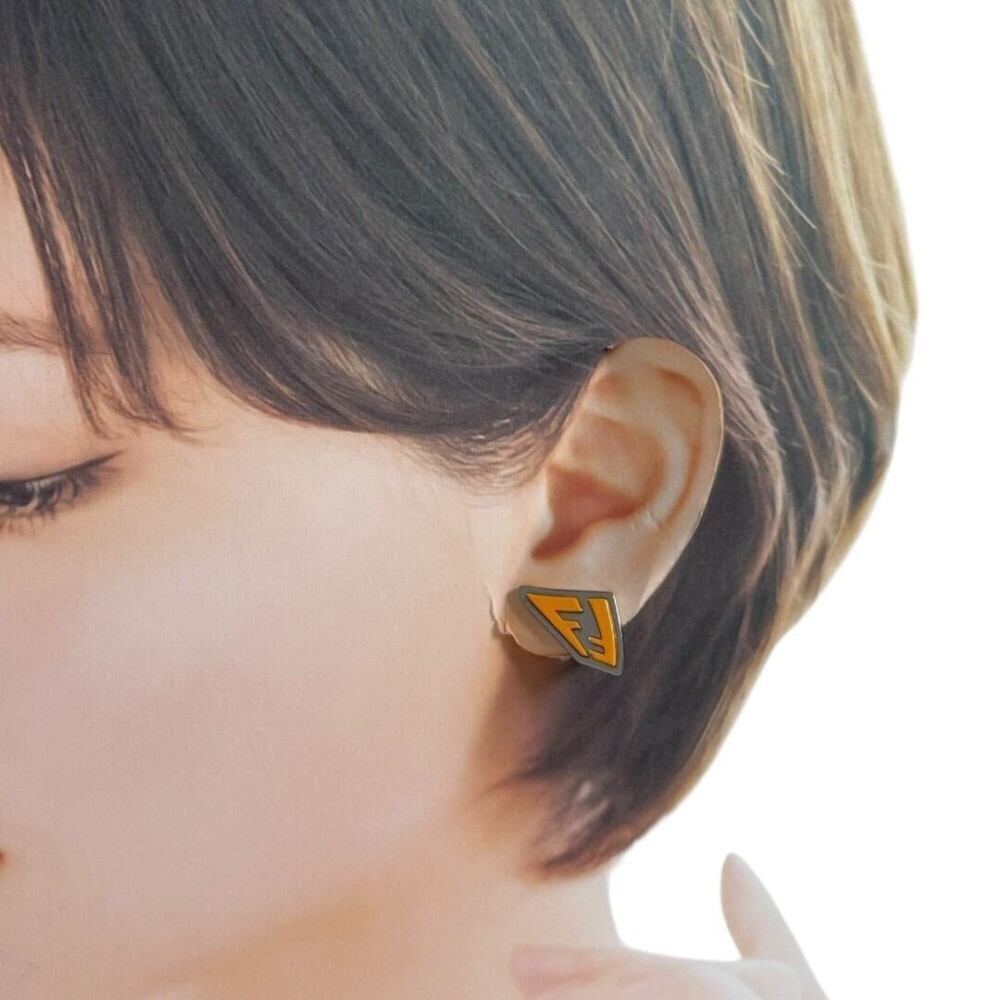 Fendi Men's/Women's Earring, Single Earring Only, FF Series, Orange - Picture 10 of 10